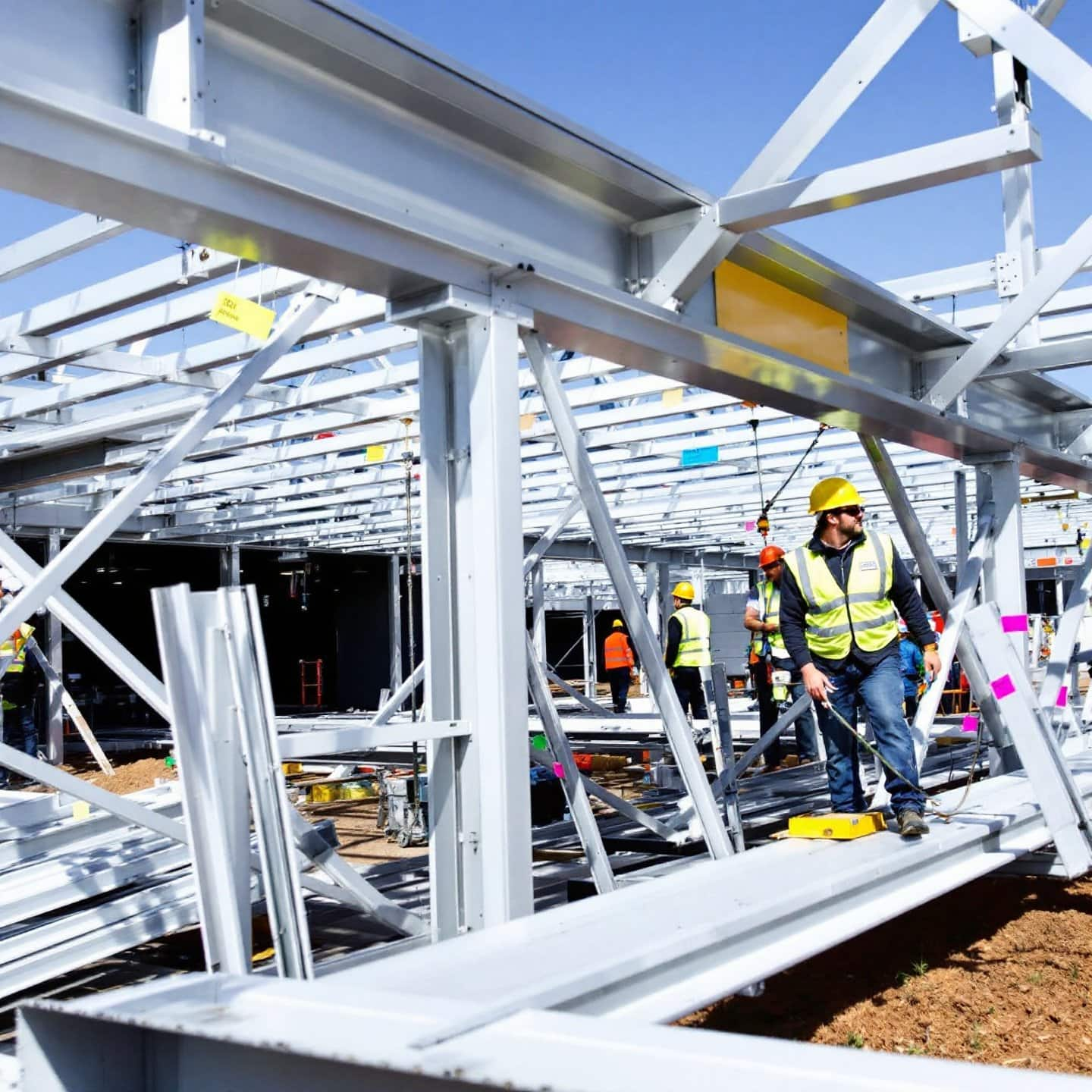 aluminum framing in modular construction highlighting its lightweight nature