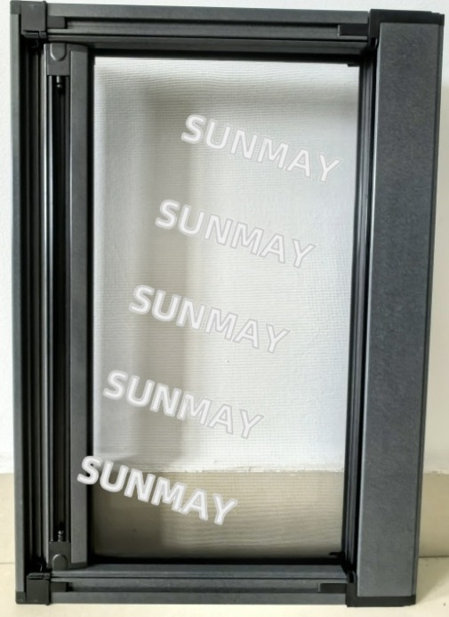 Outdoor installation of aluminum pleated screen for windows, ensuring effective insect control and ventilation.