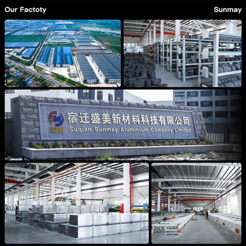 Sunmay aluminum extrusion factory in China specializing in anodized aluminum door frames